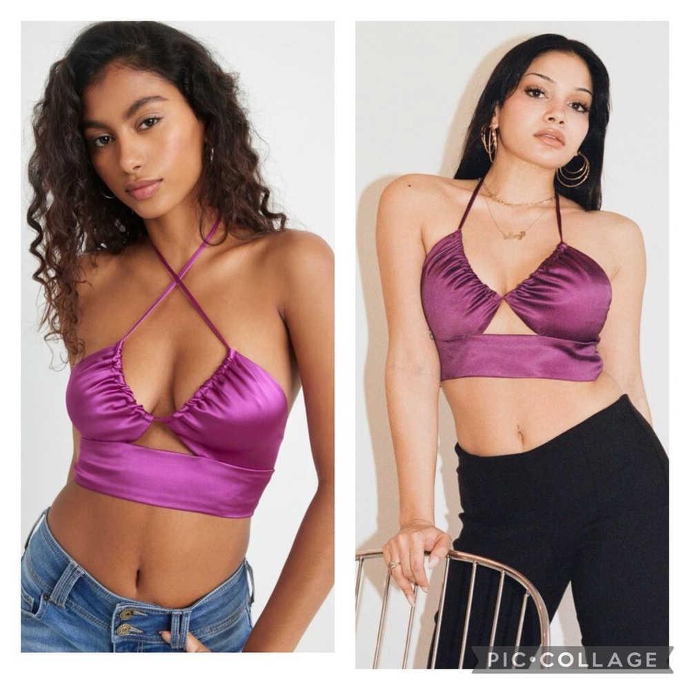 👯‍♀️Host Pick⚡️For Bundle Only: Garage Keyhole Satin Halter Top